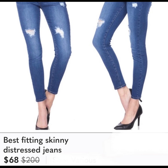 NEW BEST FITTING DISTRESSED SKINNY JEANS - Picture 4 of 10